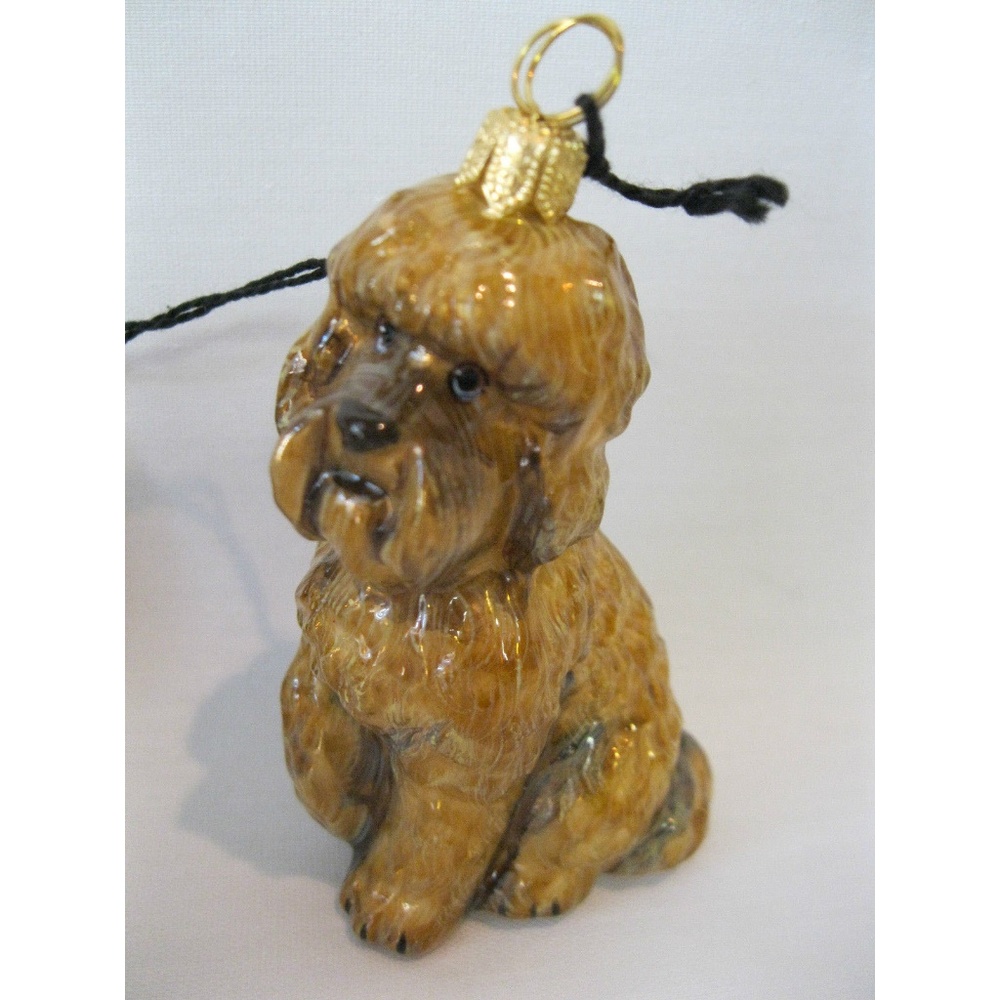 NEW Labradoodle Dog Glass Christmas Ornament